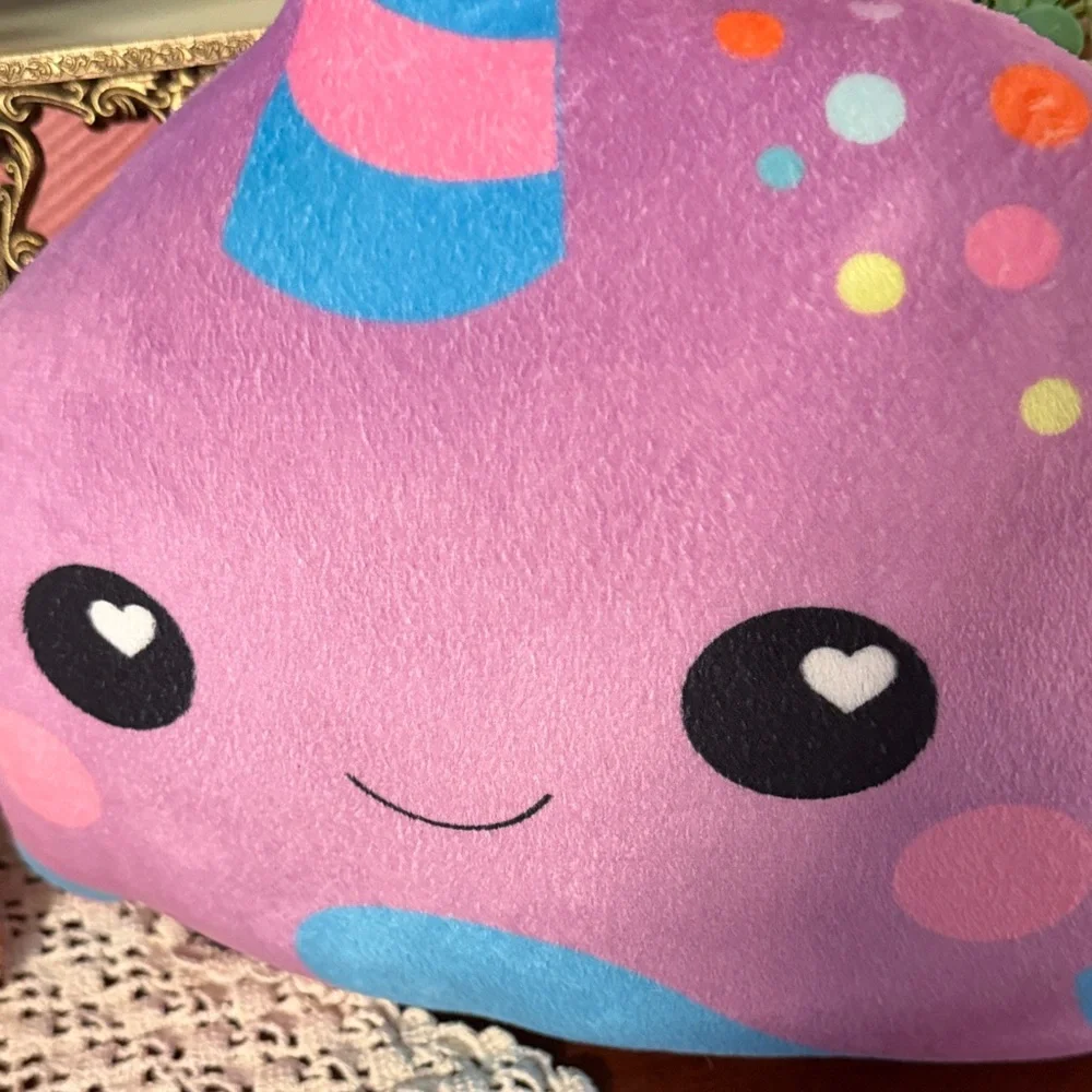 Purple Narwhal Plush Pillow - firm. Approx 19” long - Picture 2 of 5